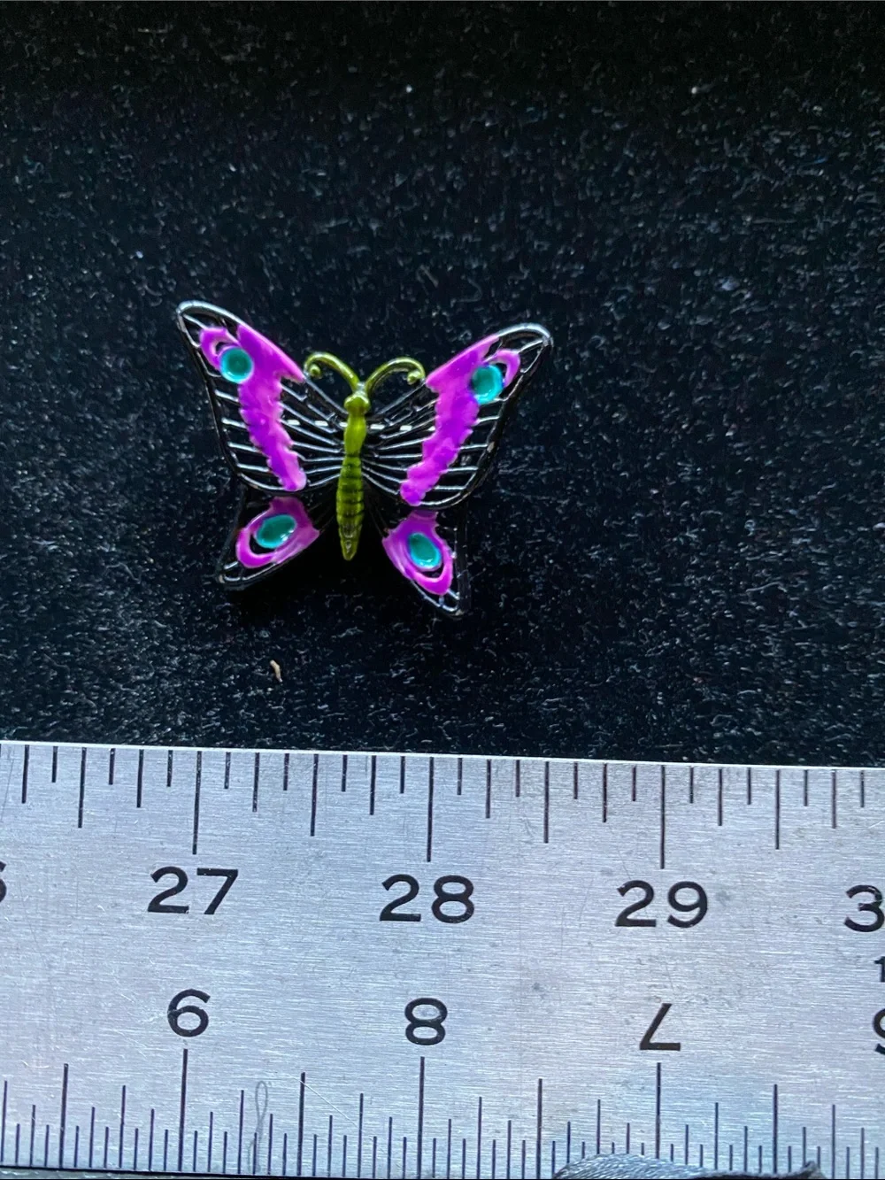 Colorful Purple & Green Butterfly Brooch - Women's Jewelry